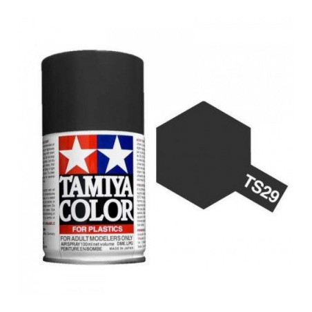 Spray Negro Satinado, (85029), Bote 100 ml. Marca Tamiya, Ref: TS-29.