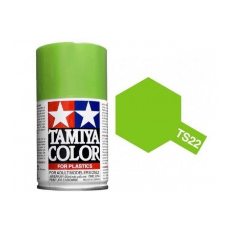 Spray Verde Claro Brillo, (85022), Bote 100 ml. Marca Tamiya, Ref: TS-22.