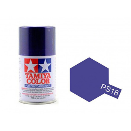 Spray Policarbonato Purpura Metalico, (85018) ,Bote 100 ml. Marca Tamiya, Ref: PS-18.