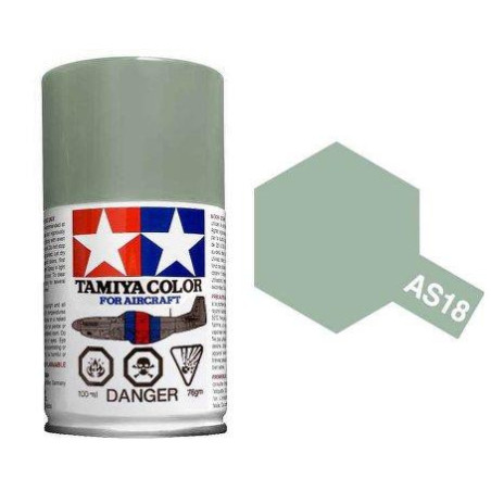 Spray Gris Claro, (86518) , Bote 100 ml. Marca Tamiya, Ref: AS-18.