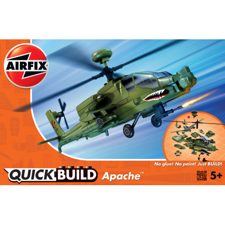 Avión de combate Apache, 40 piezas, Nivel 1. Marca Airfix QuickBuild, Ref: J6004.