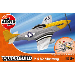 Avión de combate P-51D Mustang, 38 piezas, Nivel 1. Marca Airfix QuickBuild, Ref: J6016.