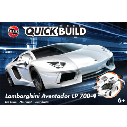 Lamborghini Aventador blanco, 33 piezas, Nivel 1. Marca Airfix QuickBuild, Ref: J6019.