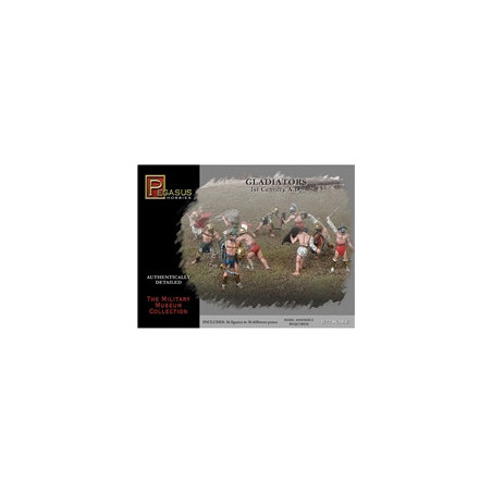 Figuras de Gladiadores del 1º siglo A.D, Escala 1:72. Marca Pegasus, Ref: PG7100.