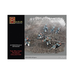 Figuras de Infanteria francesa, Primera Guerra Mundial, Escala 1:72. Marca Pegasus, Ref: PG7199.