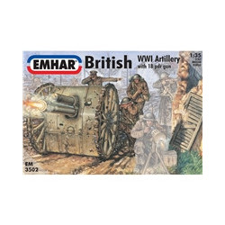 Figuras de artílleria Británica WWI, Escala 1:35. Marca Emhar, Ref: EM3502.