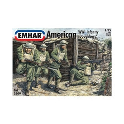 Figuras de Infanteria Americana WWI " Doughboys", Escala 1:35. Marca Emhar, Ref: EM3509.