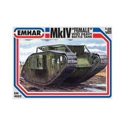 Tanque pesado de batalla, Mk IV "Femenino" WWI, Escala 1:35. Marca Emhar, Ref: EM4002.