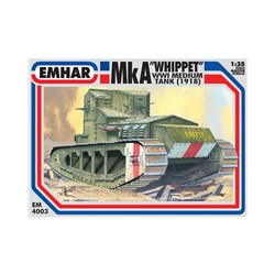 Tanque mediano MkA "whippet" WWI, Escala 1:35. Marca Emhar, Ref: EM4003.