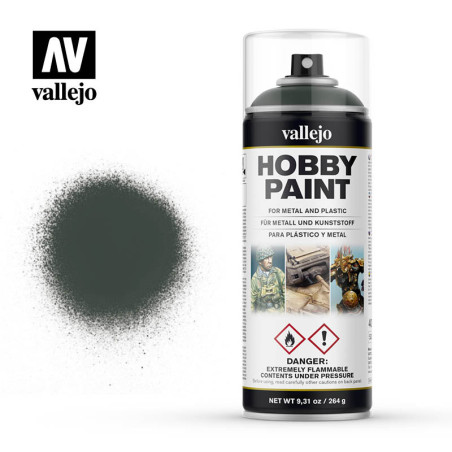 Verde Oscuro, Spray de 400 ml. Marca Vallejo, Ref: 28.026.