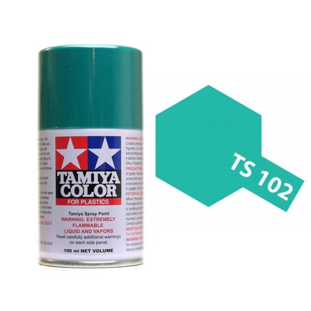 Hacer suficiente tema Spray Verde Cobalto Brillante, (850102), Bote 100 ml. Marca Tamiya, Ref: TS -102.