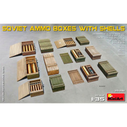 Accesorios Soviet Ammo Boxes Shells, Escala 1:35. Marca Miniart, Ref: 35261.