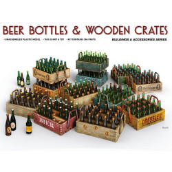 Acc Beer Bottl+Wood Crates, Escala 1:35. Marca Miniart, Ref: 35574.