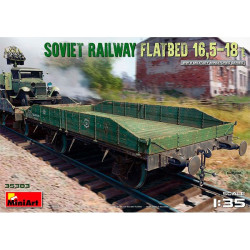 Vagón Soviet Rail Flatbed, Escala 1:35. Marca MiniArt Models, Ref: 35303.
