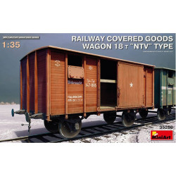 Vagón Railway Covered Goods 18t NTV, Escala 1:35. Marca MiniArt Models, Ref: 35288.