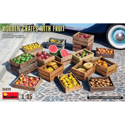 Wooden Crates with Fruit, Escala 1:35. Marca Miniart, Ref: 35628.