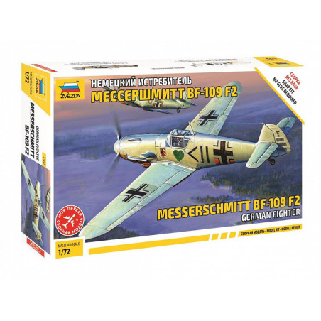 Caza alemán Messerschmitt Bf-109 F2, Escala 1:72. Marca Zveda, Ref. 7302.