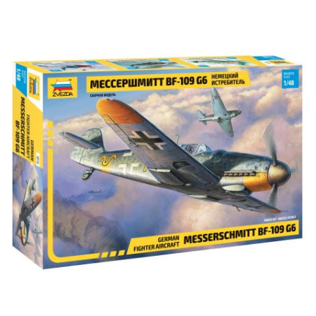 Avión de combate alemán Messerschmitt BF-109 G6, Escala 1:48. Marca Zvezda, Ref. 4816.