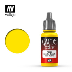 Acrilico Game Color, Amarillo Soleado, Bote de 17 ml. Marca Vallejo, Ref: 72.006.