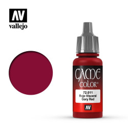 Acrilico Game Color, Rojo Visceral, Bote de 17 ml. Marca Vallejo, Ref: 72.011.
