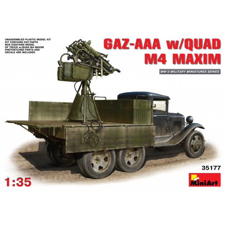 Gaz-AAA con QUAD M4 MAXIM, Escala 1:35. Marca MiniArt Models, Ref: 35177.