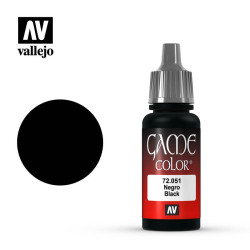 Acrilico Game Color, Negro, Bote de 17 ml. Marca Vallejo, Ref: 72.051.