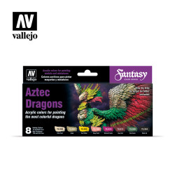 Set Aztec Dragons, 8 botes de 17 ml. Marca Vallejo. Ref: 72.306.