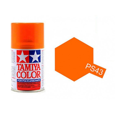 Spray Policarbonato Naranja Traslucido, (85043) ,Bote 100 ml. Marca Tamiya, Ref: PS-43.