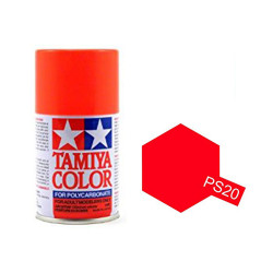 Spray Policarbonato Rojo Fluorescente, (86020) ,Bote 100 ml. Marca Tamiya, Ref: PS-20.