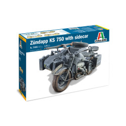 Motocicleta Zundapp KS 750 con Sidecar, Escala 1:9. Marca Italeri, Ref: 7406.