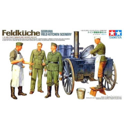 Feldküche, escenario de cocina de campo alemana, Escala 1:35. Marca Tamiya, Ref: 35247.