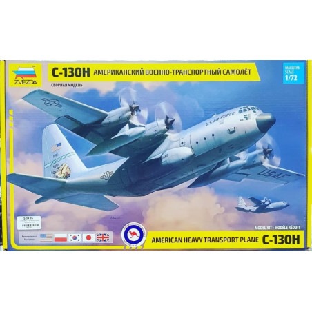 Avión American Heavy Transport Plane C-130H, Escala 1:72. Marca Zveda, Ref. 7321.