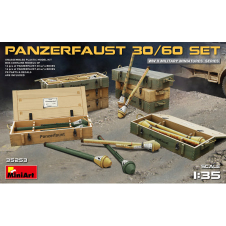 Conjunto Panzerfausto 30/60, Escala 1:35. Marca Miniart, Ref: 35253.