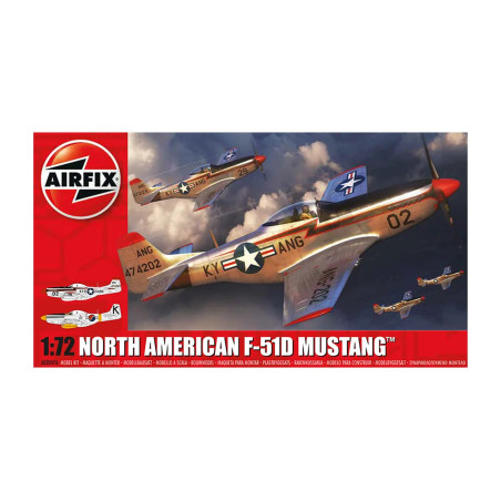 Avión Mustang F-51D Norteamericano, Escala 1:72. Marca Airfix, Ref: A02047A.
