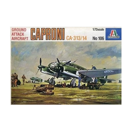 Avión de Ataque a Tierra Caproni CA-313/14, Escala 1:72. Marca Italeri, Ref: 106.
