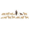 Pastor con perro y ovejas, Catorce figuras, Escala H0. Marca Faller, Ref: 151901.