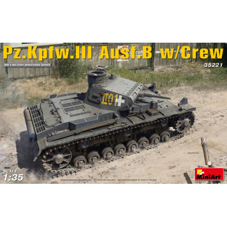 Tanque Pz.Kpfw.III Ausf.B w/Crew, Escala 1:35. Marca Miniart Models, Ref: 35221.