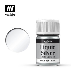 Liquid gold, Silver ( Plata Liquida ), Bote 35 ml. Marca Vallejo, Ref: 70.790.