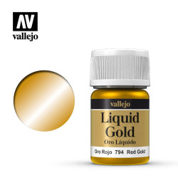 Liquid gold, Oro Rojo ( Oro Rojo Liquido ), Bote 35 ml. Marca Vallejo, Ref: 70.794.