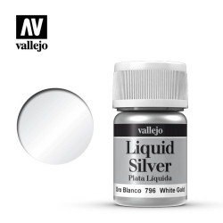 Liquid gold, Oro Blanco ( Oro Blanco Liquido ), Bote 35 ml. Marca Vallejo, Ref: 70.796.
