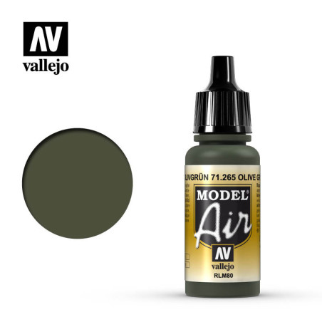 Acrilico Model air RLM80 Olivgrün, Bote 17 ml. Marca Vallejo, Ref: 71.265.