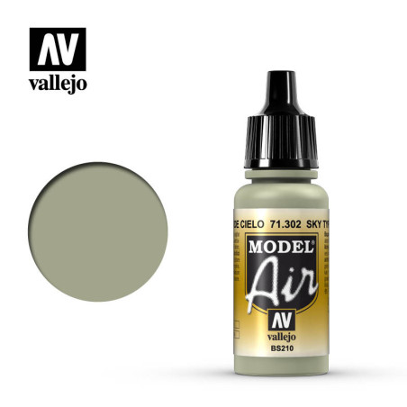 Acrilico Model air Verde Cielo, Bote 17 ml. Marca Vallejo, Ref: 71.302.