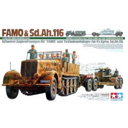 Vehiculo "Famo" Alemán y Transporte de Tanques, Escala 1:35. Marca Tamiya, Ref: 35246.