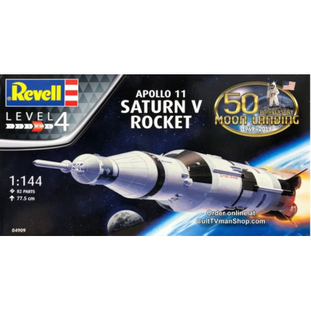 Apollo Saturno V (Espacio), 50 años de aterrizaje lunar, Escala 1:144. Marca Revell, Ref: 04909.