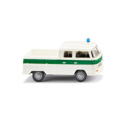 Furgoneta Wolkswagen T2, " Policia Antidisturbios ", Color Blanco-Verde, Escala H0. Marca Wiking, Ref: 031405.
