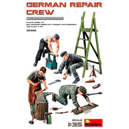 Figuras Equipo de Reparación Alemán, Escala 1:35. Marca Miniart, Ref: 35358.
