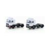Conjunto de 2 cabezas de camión MAN F90, Color blanco, Escala N. Minis Lemke, Ref: LC4064.