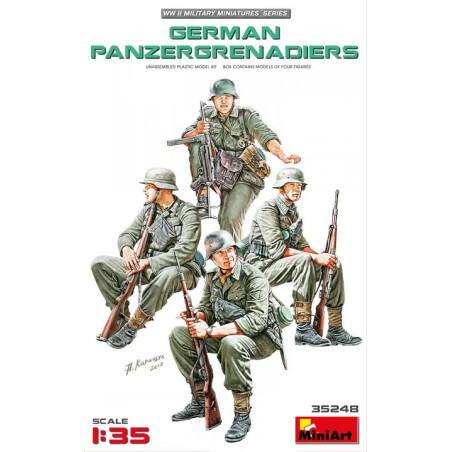 Figuras Panzergrenadiers Alemanes, Escala 1:35. Marca Miniart, Ref: 35248.