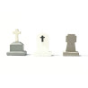 Cementerio con tumbas cristianas antiguas, 11 unidades, Escala H0. Marca 8Train, Ref: 221054.