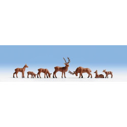 Grupo de ciervos, nueve figuras, Noch, Ref: 36730.